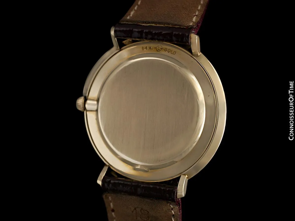 1961 Jaeger-LeCoultre Vintage Mens Modernist Full Size Dress Watch - 14K Gold