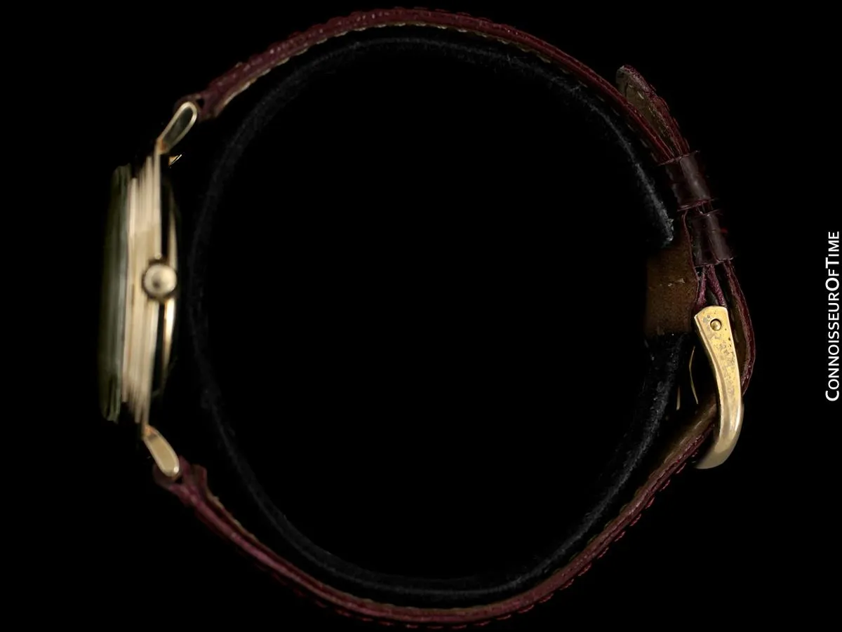 1961 Jaeger-LeCoultre Vintage Mens Modernist Full Size Dress Watch - 14K Gold