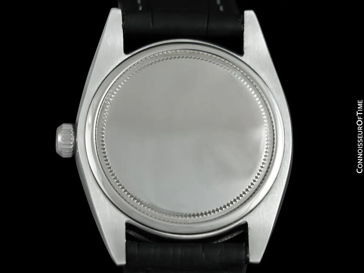 1963 Rolex Oysterdate Mens Vintage Ref. 6694 Date Watch with Blue Dial - Stainless Steel & Diamonds