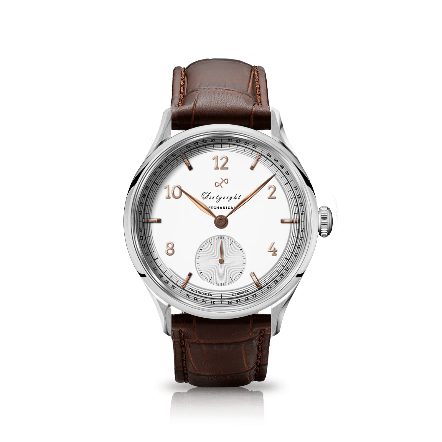 1968 Mechanical (Hand-Wound), Steel / White & Rose Gold