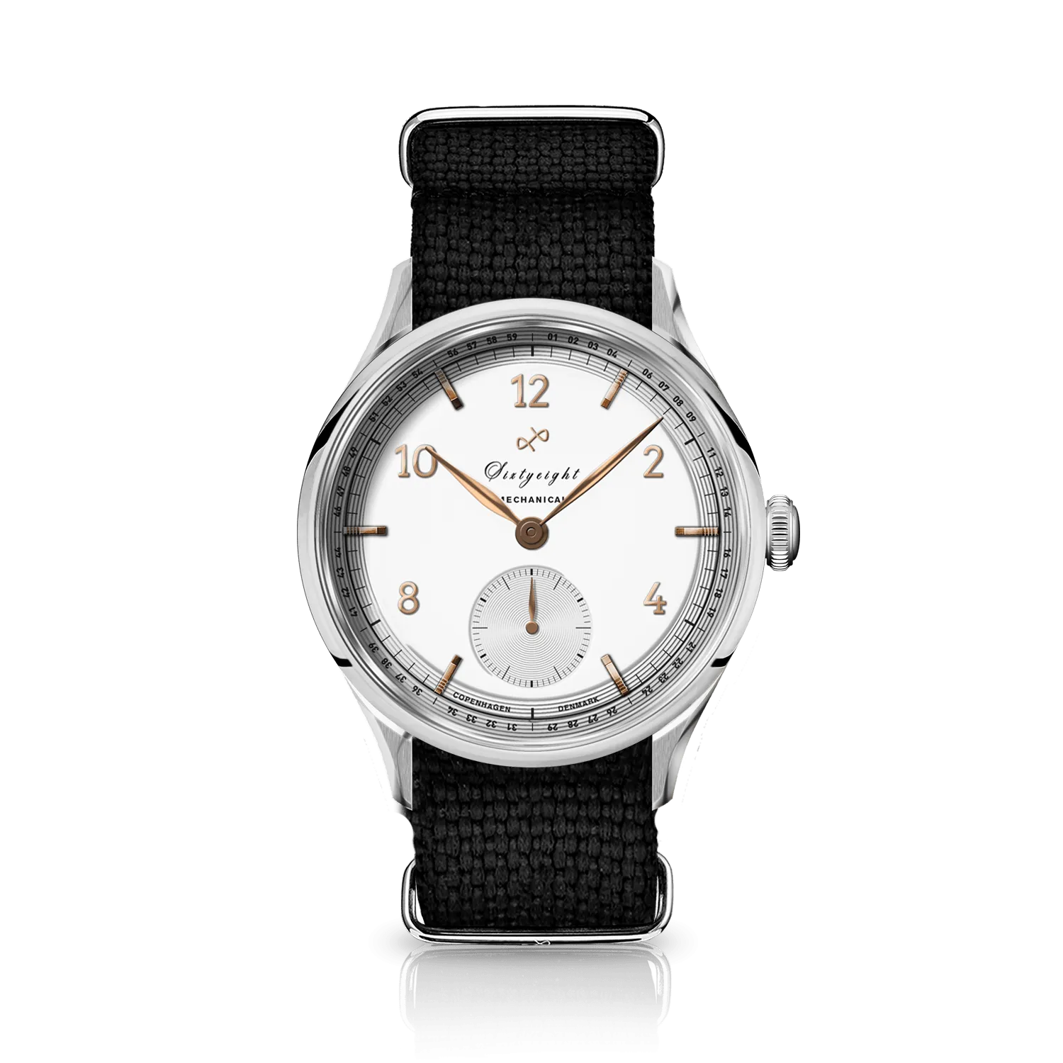 1968 Mechanical (Hand-Wound), Steel / White & Rose Gold