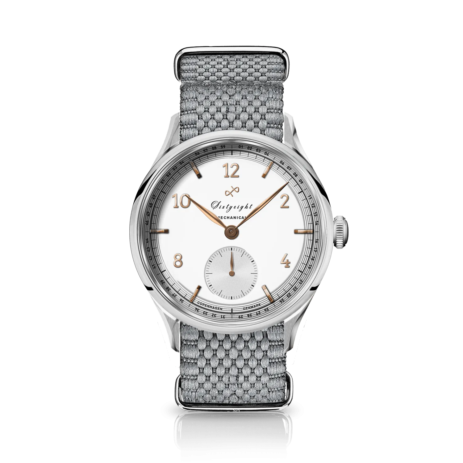 1968 Mechanical (Hand-Wound), Steel / White & Rose Gold