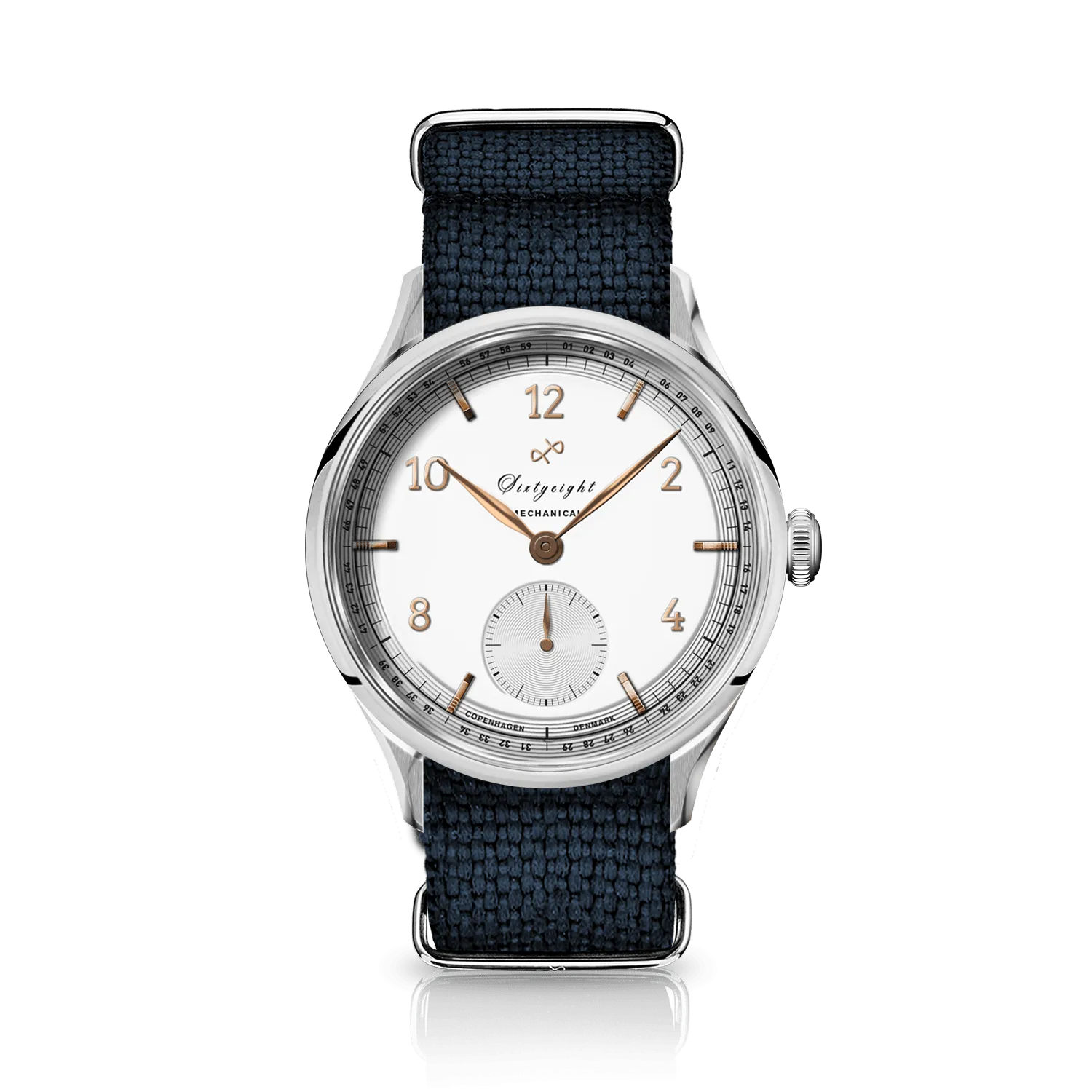 1968 Mechanical (Hand-Wound), Steel / White & Rose Gold