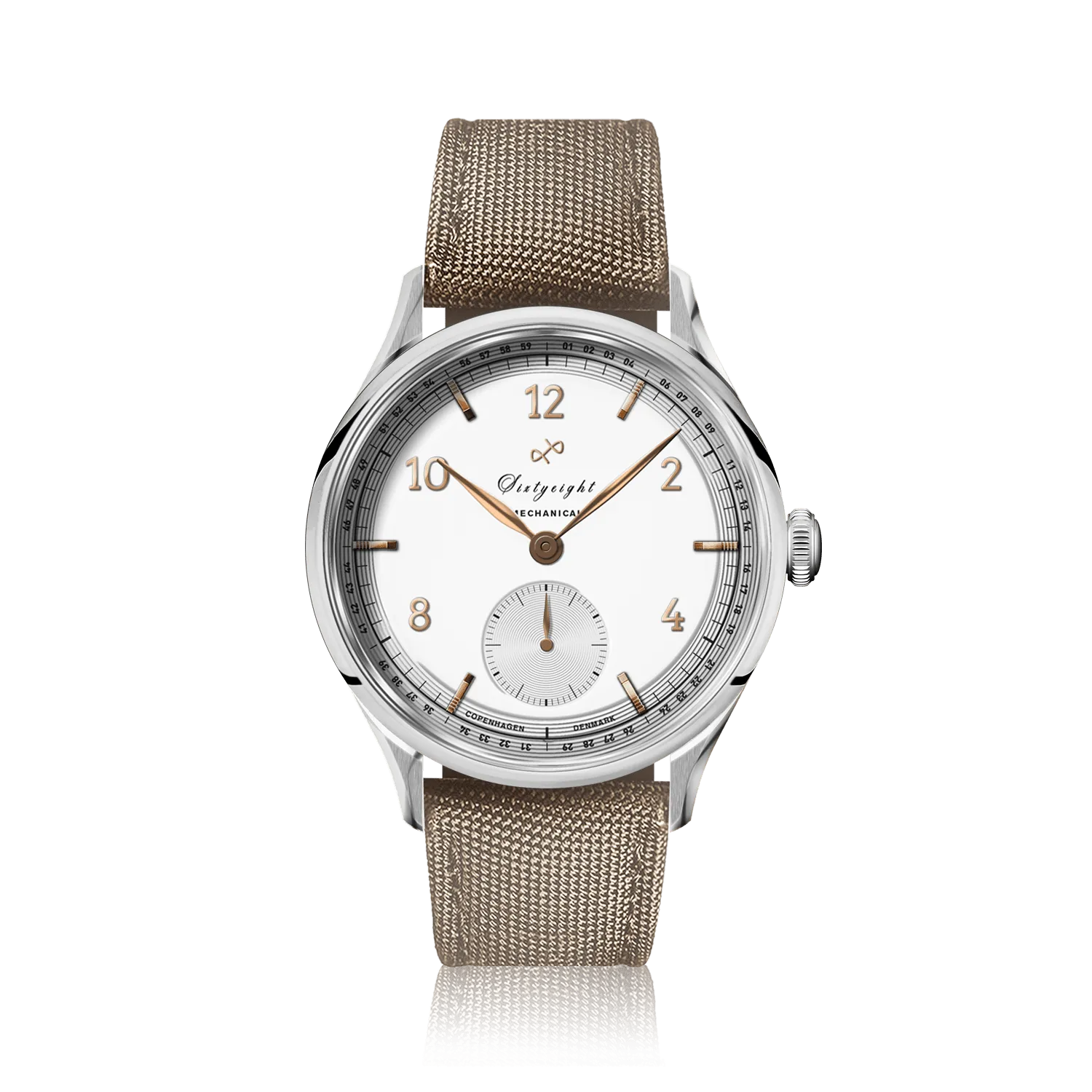 1968 Mechanical (Hand-Wound), Steel / White & Rose Gold