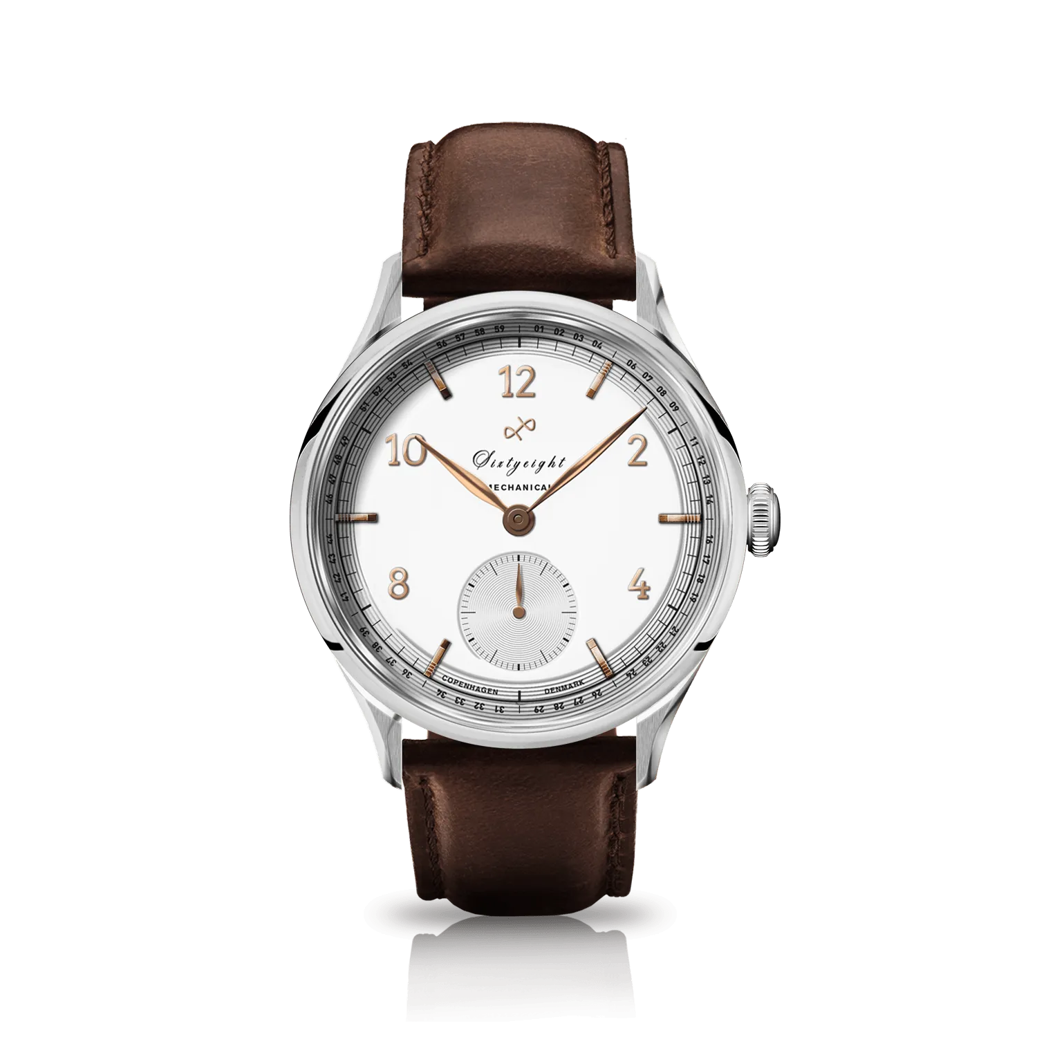 1968 Mechanical (Hand-Wound), Steel / White & Rose Gold