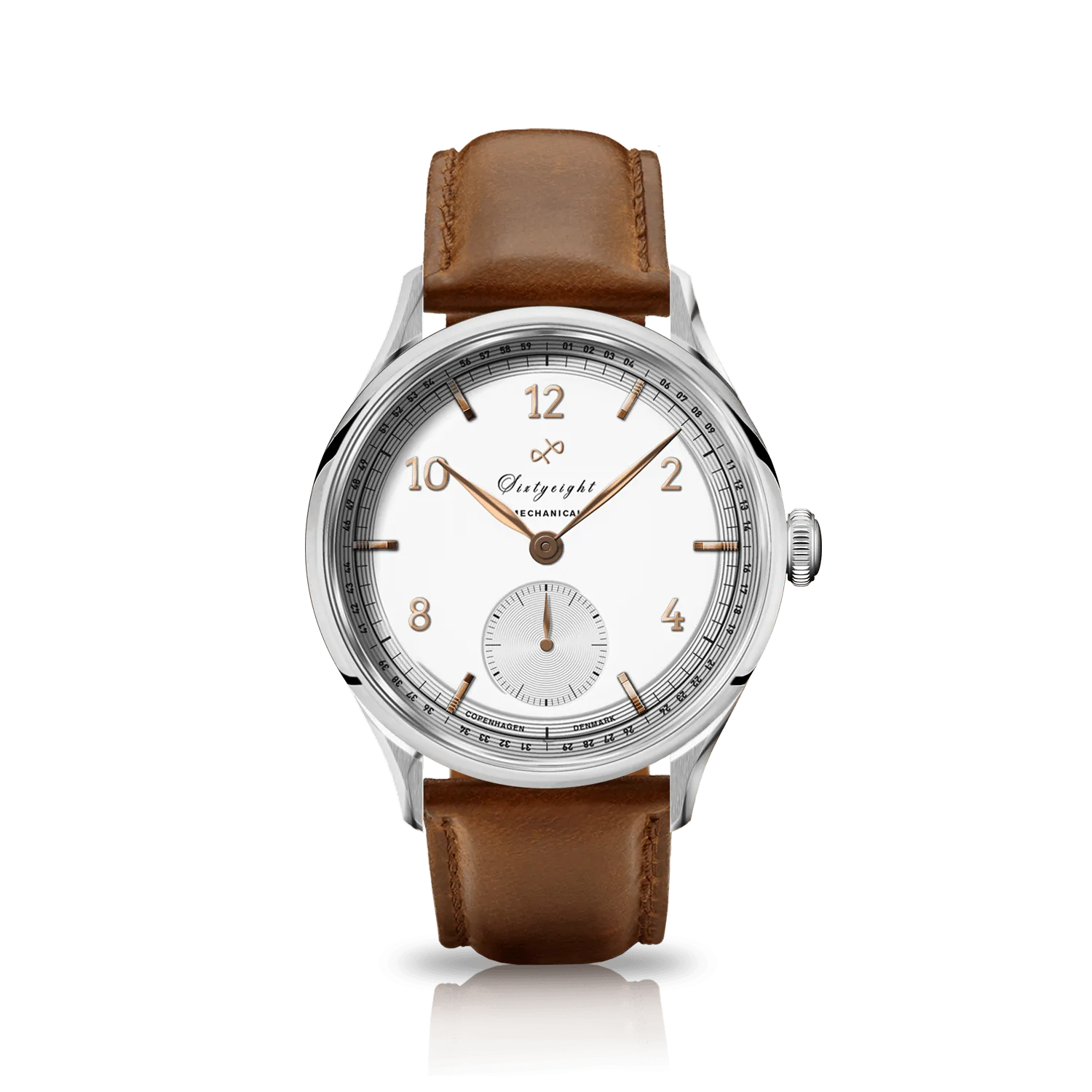 1968 Mechanical (Hand-Wound), Steel / White & Rose Gold