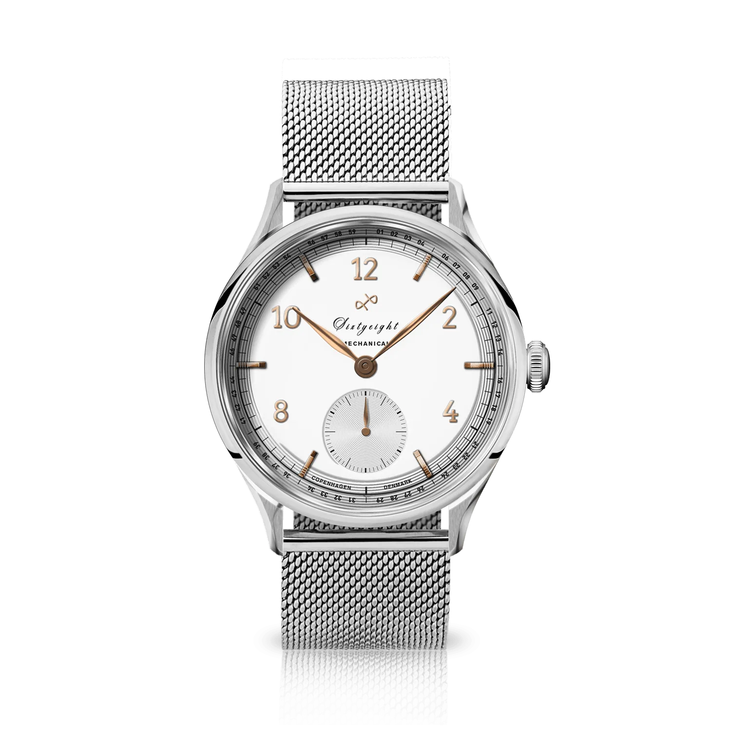 1968 Mechanical (Hand-Wound), Steel / White & Rose Gold