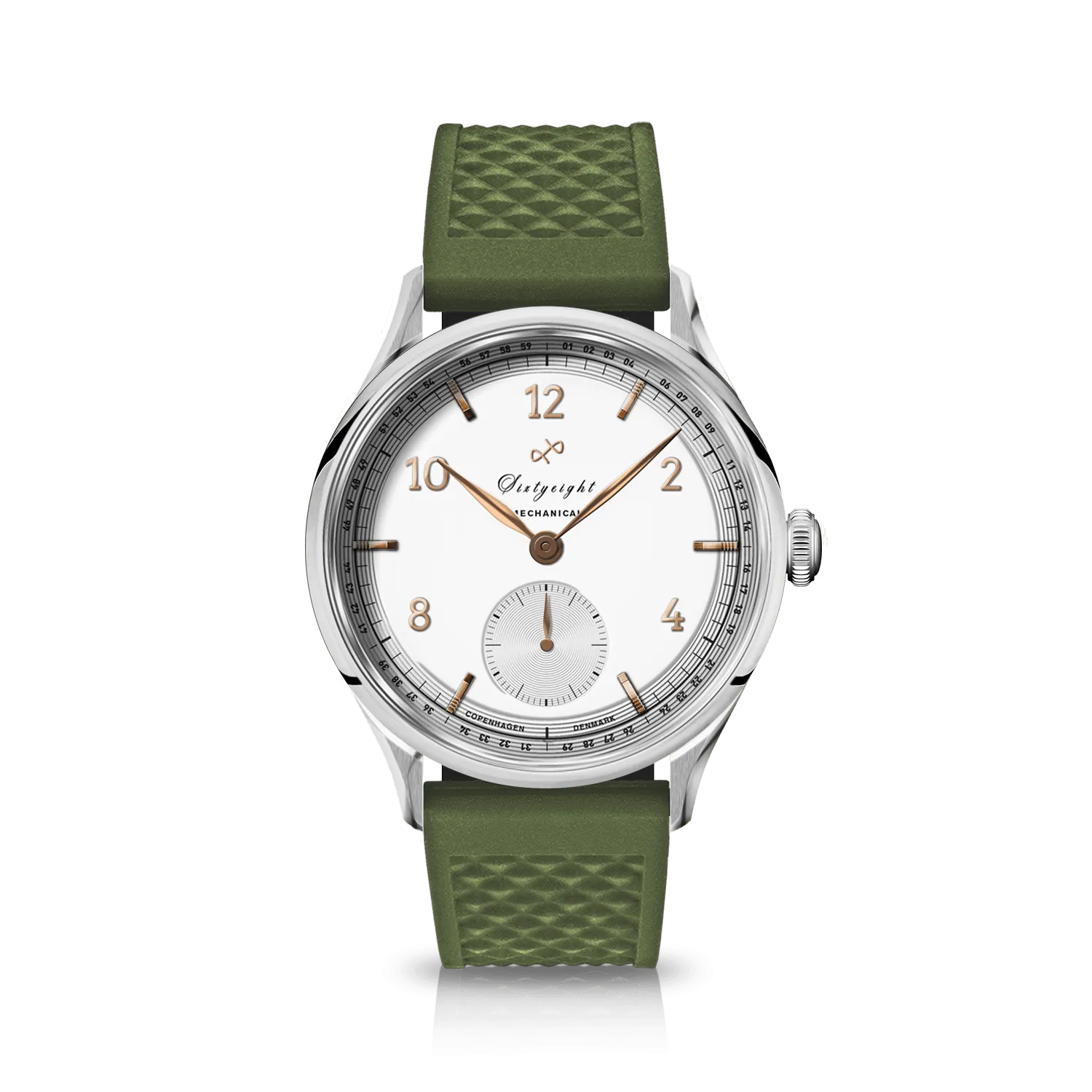 1968 Mechanical (Hand-Wound), Steel / White & Rose Gold