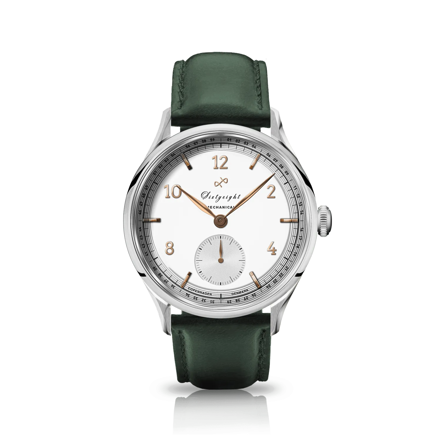 1968 Mechanical (Hand-Wound), Steel / White & Rose Gold