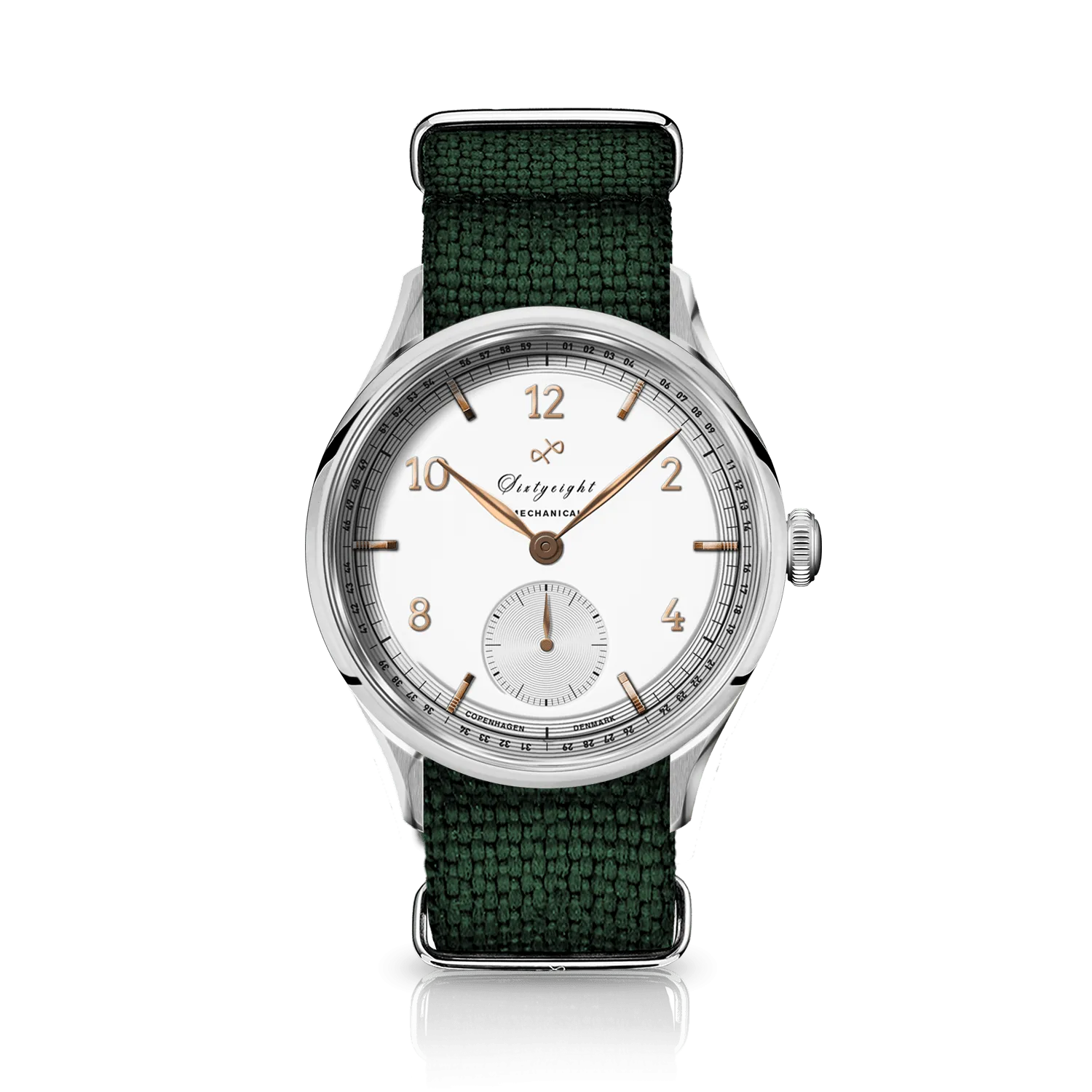 1968 Mechanical (Hand-Wound), Steel / White & Rose Gold