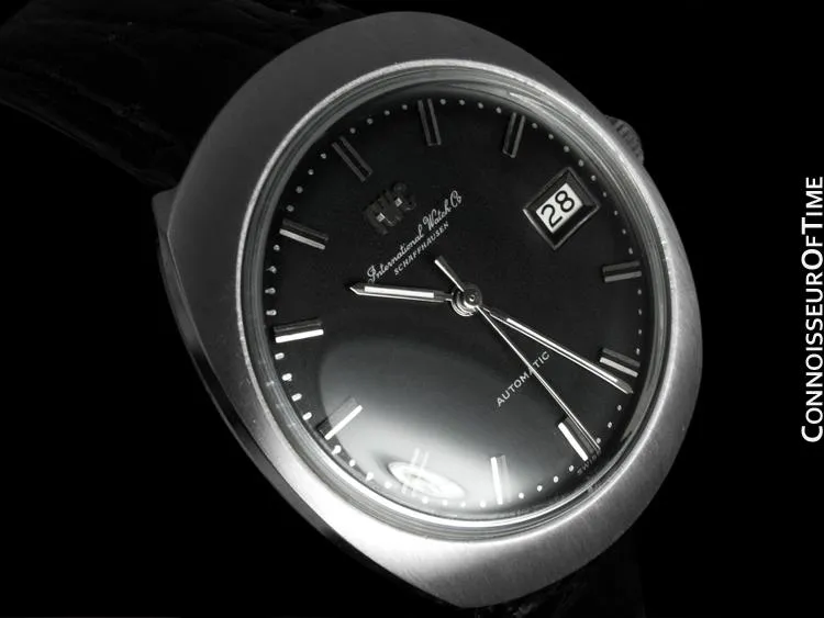 1969 IWC Vintage Mens Watch, Cal. 8541 Automatic, Black Dial with Date - Stainless Steel