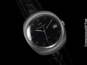 1969 IWC Vintage Mens Watch, Cal. 8541 Automatic, Black Dial with Date - Stainless Steel