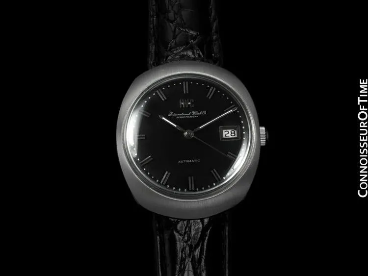 1969 IWC Vintage Mens Watch, Cal. 8541 Automatic, Black Dial with Date - Stainless Steel
