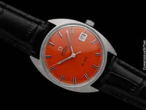 1969 Omega De Ville Vintage Mens Retro Cal. 565 Watch with Orange Dial - Stainless Steel