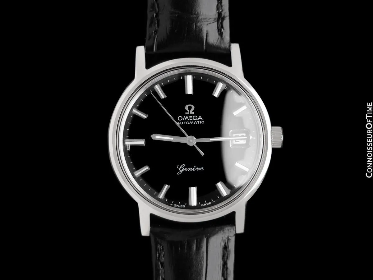 1969 Omega Geneve Vintage Mens Cal. 565 Automatic Watch with Quick-Setting Date - Stainless Steel
