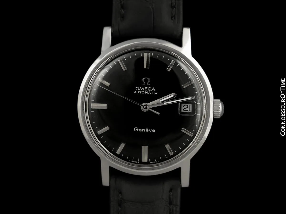 1969 Omega Geneve Vintage Mens Cal. 565 Automatic Watch with Quick-Setting Date - Stainless Steel