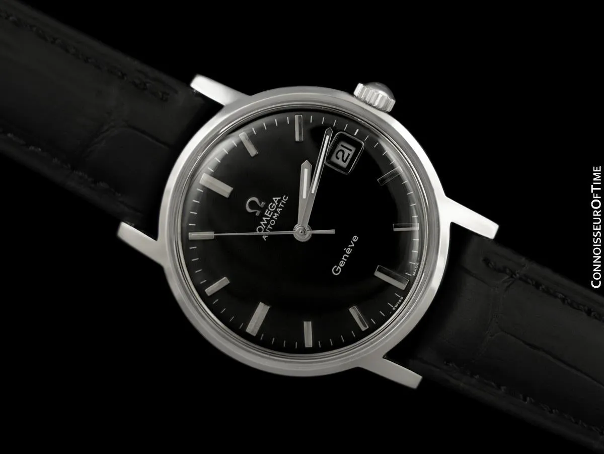 1969 Omega Geneve Vintage Mens Cal. 565 Automatic Watch with Quick-Setting Date - Stainless Steel