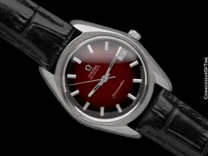 1969 Omega Seamaster Mens Vintage Full Size Cal. 565 Watch and Red Vignette Dial - Stainless Steel
