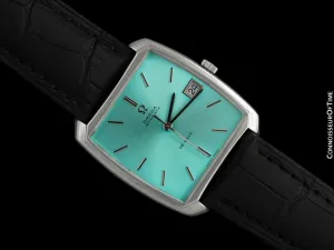 1970 Omega De Ville Vintage Mens Automatic Dress Watch with Tiffany Blue Dial - Stainless Steel