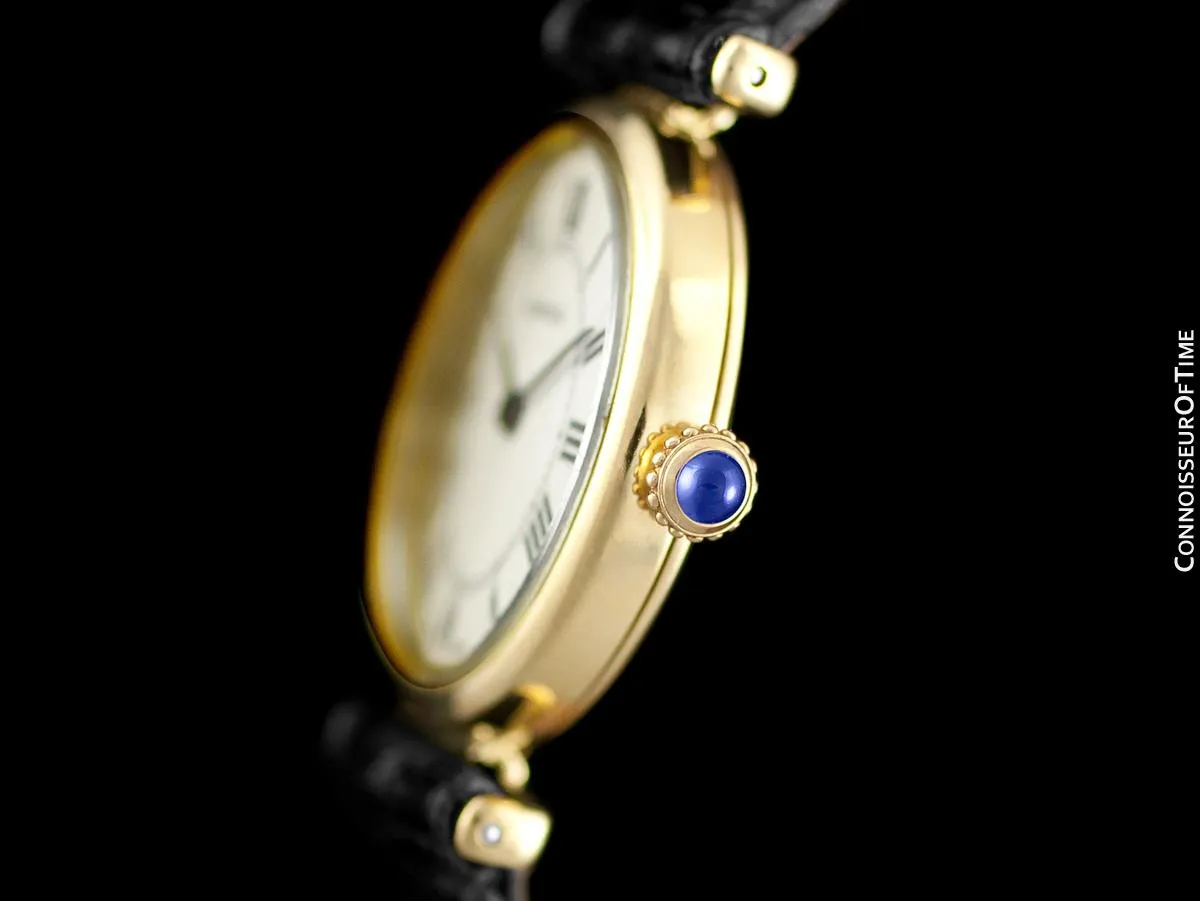 1970's Cartier Vendome Oval Vintage Classic Ladies Handwound Watch - 18K Gold
