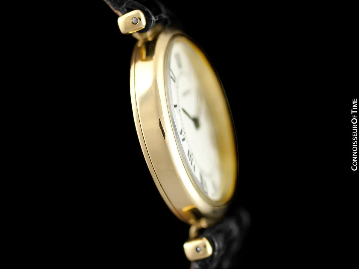 1970's Cartier Vendome Oval Vintage Classic Ladies Handwound Watch - 18K Gold