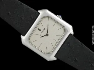 1970's Corum Vintage Mens "TV Shape" Handwound Dress Watch - Stainless Steel