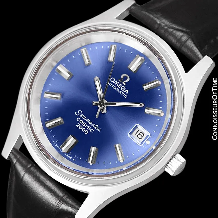 1970's Omega Seamaster Cosmic 2000 Vintage Retro Mens Dive Watch, Date - Stainless Steel