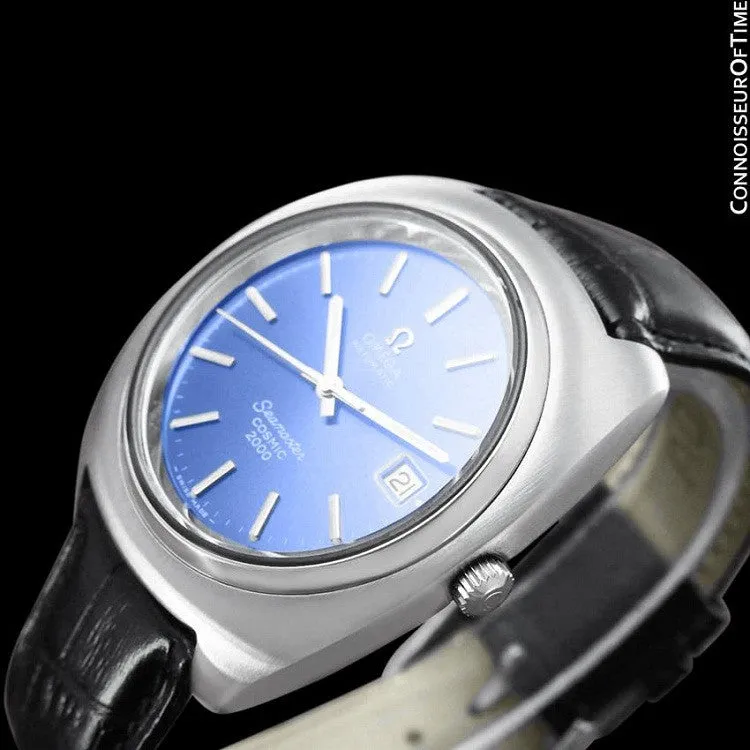 1970's Omega Seamaster Cosmic 2000 Vintage Retro Mens Dive Watch, Date - Stainless Steel