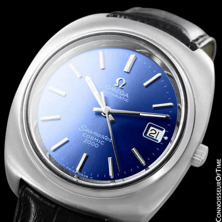 1970's Omega Seamaster Cosmic 2000 Vintage Retro Mens Dive Watch, Date - Stainless Steel