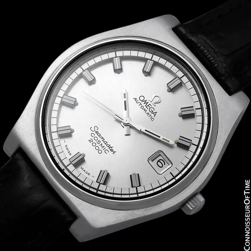 1970's Omega Seamaster Cosmic 2000 Vintage Retro Mens Dive Watch, Date - Stainless Steel