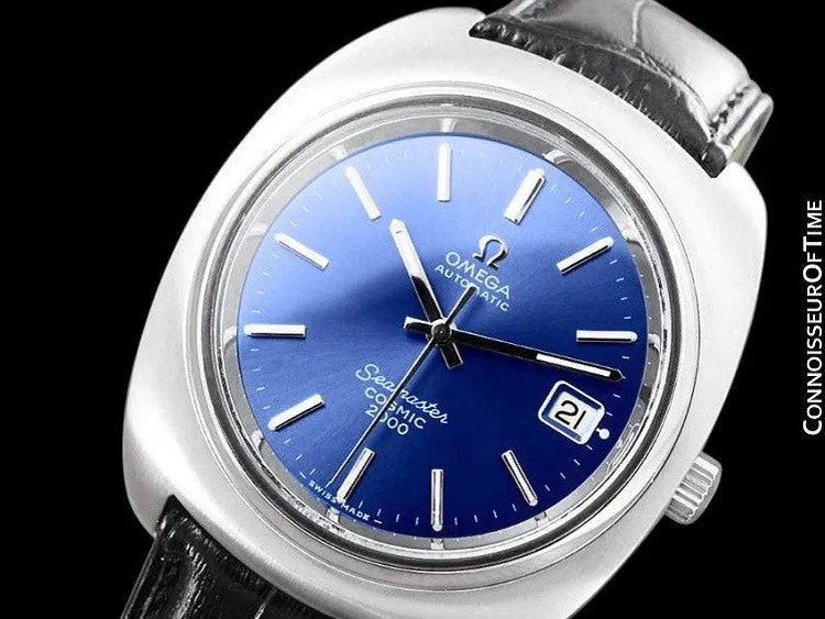 1970's Omega Seamaster Cosmic 2000 Vintage Retro Mens Dive Watch, Date - Stainless Steel