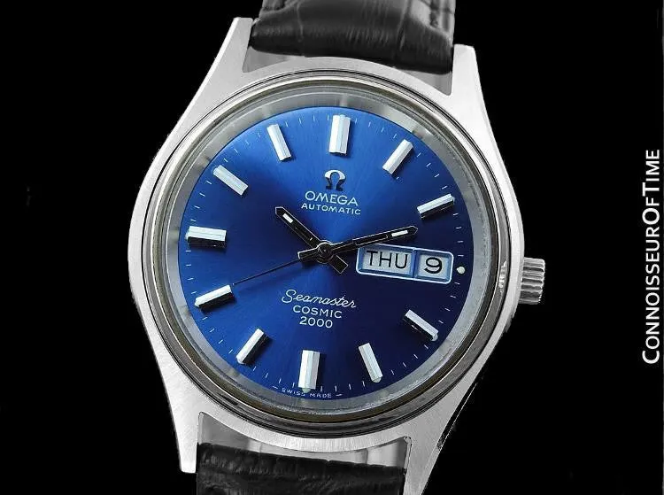 1970's Omega Seamaster Cosmic 2000 Vintage Retro Mens Dive Watch, Date - Stainless Steel