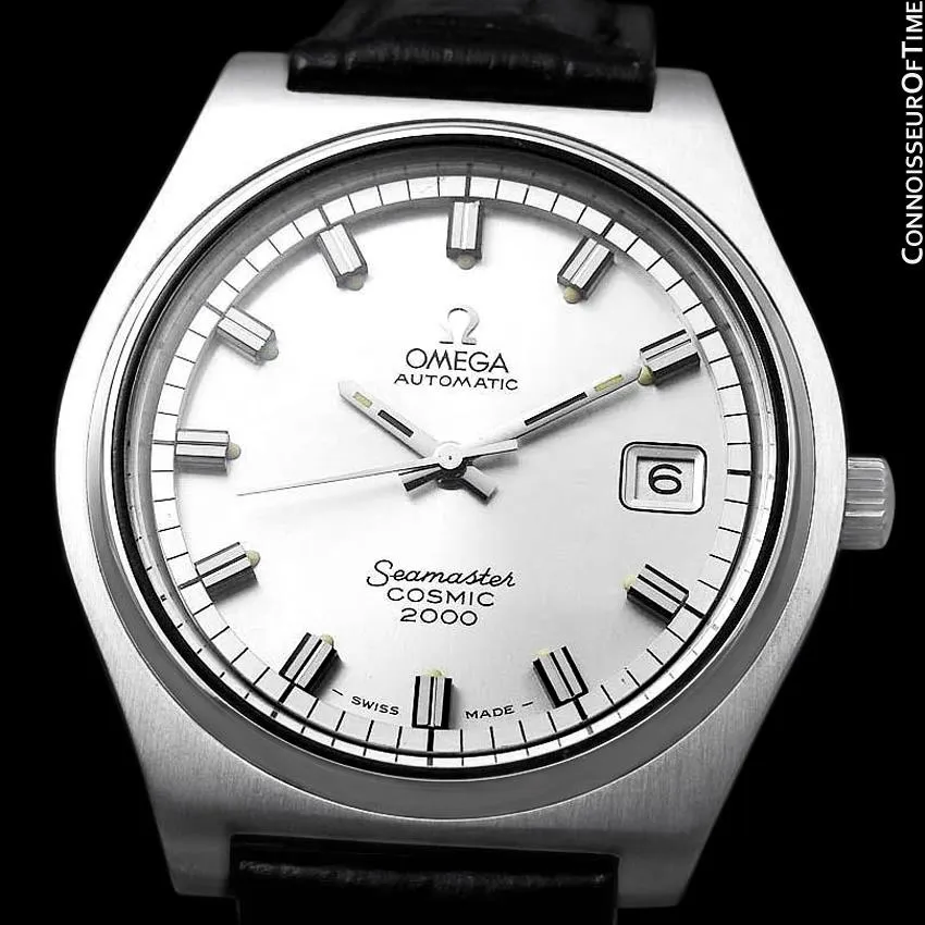 1970's Omega Seamaster Cosmic 2000 Vintage Retro Mens Dive Watch, Date - Stainless Steel