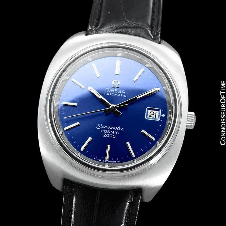 1970's Omega Seamaster Cosmic 2000 Vintage Retro Mens Dive Watch, Date - Stainless Steel