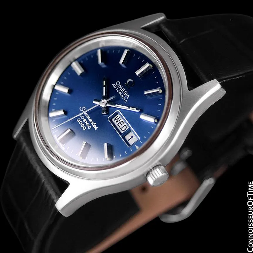 1970's Omega Seamaster Cosmic 2000 Vintage Retro Mens Dive Watch, Day Date - Stainless Steel