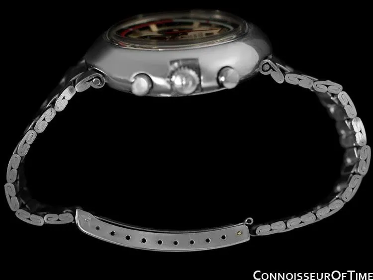 1970's Tissot T12 Classic Mens Large Retro Divers Chronograph - Stainless Steel