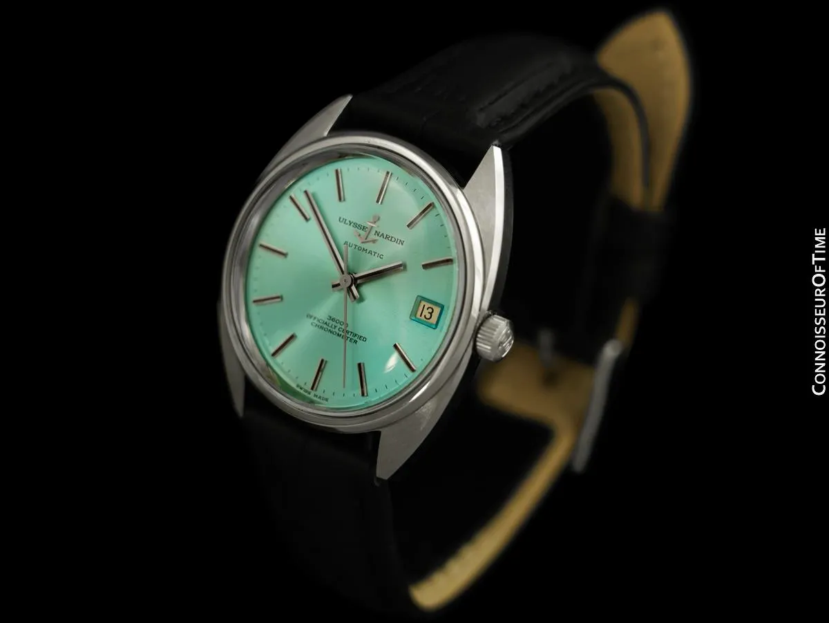 1970's Ulysse Nardin Vintage Mens Full Size 36,000 BPH Stainless Steel Watch - Officially Certified Chronometer