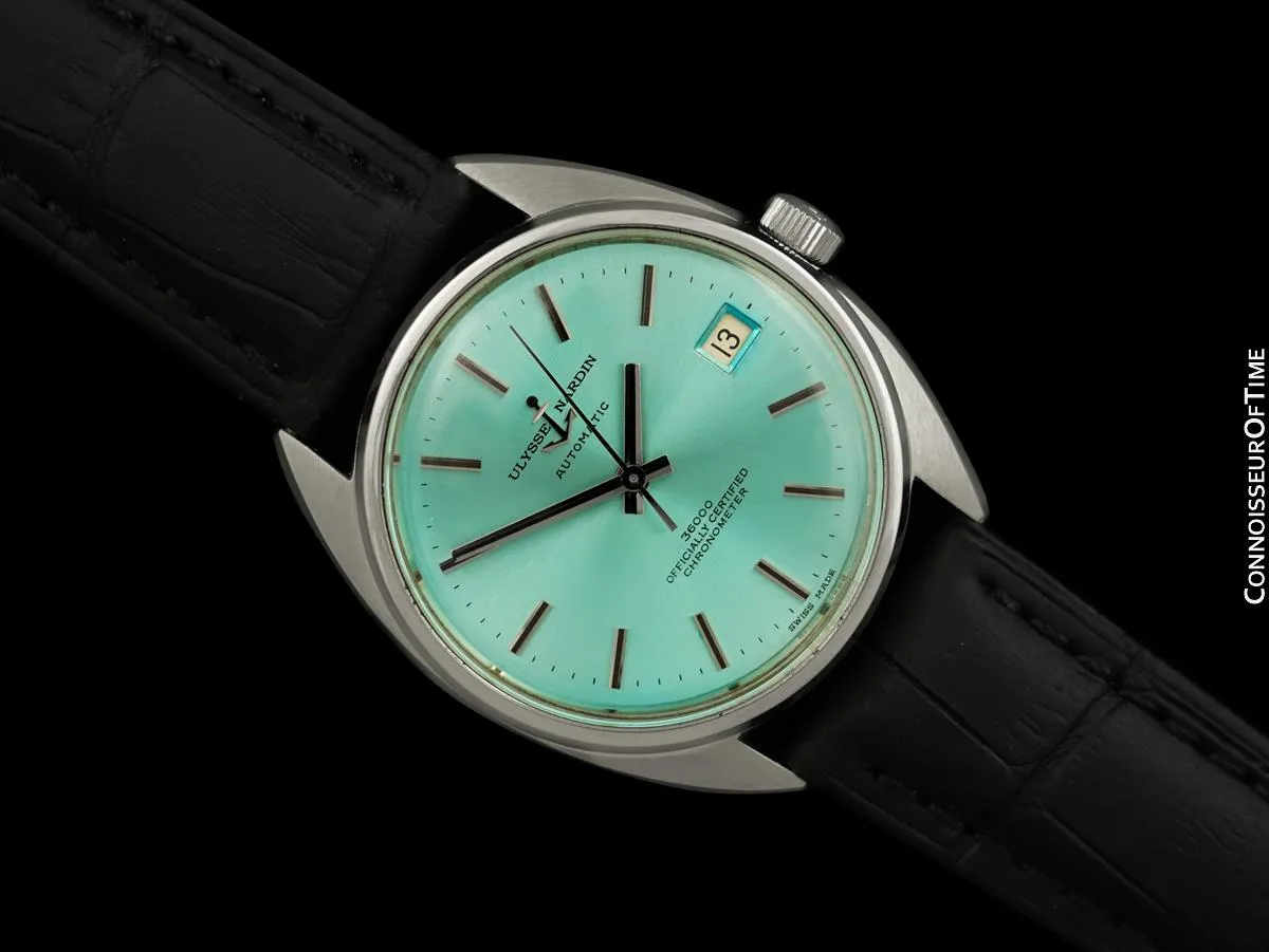 1970's Ulysse Nardin Vintage Mens Full Size 36,000 BPH Stainless Steel Watch - Officially Certified Chronometer
