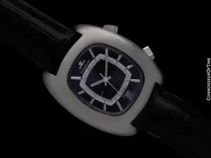1971 Jaeger-LeCoultre Vintage Mens "Jumbo" Memovox Alarm Reveil - Stainless Steel