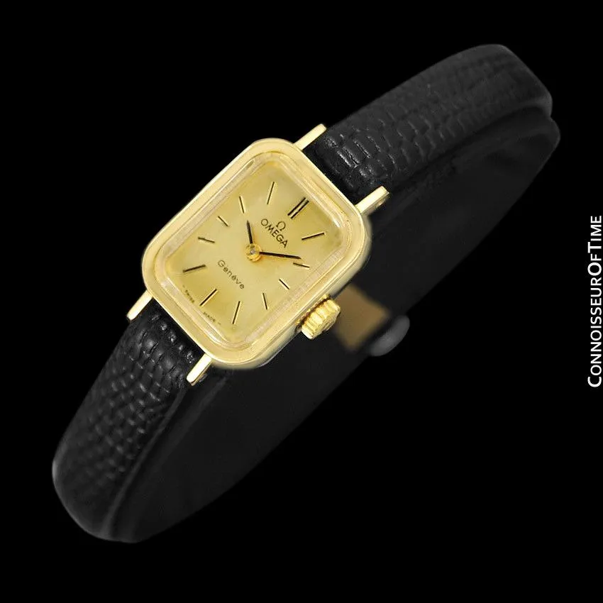 1971 Omega Geneve Vintage Ladies Watch - 18K Gold Plated & Stainless Steel