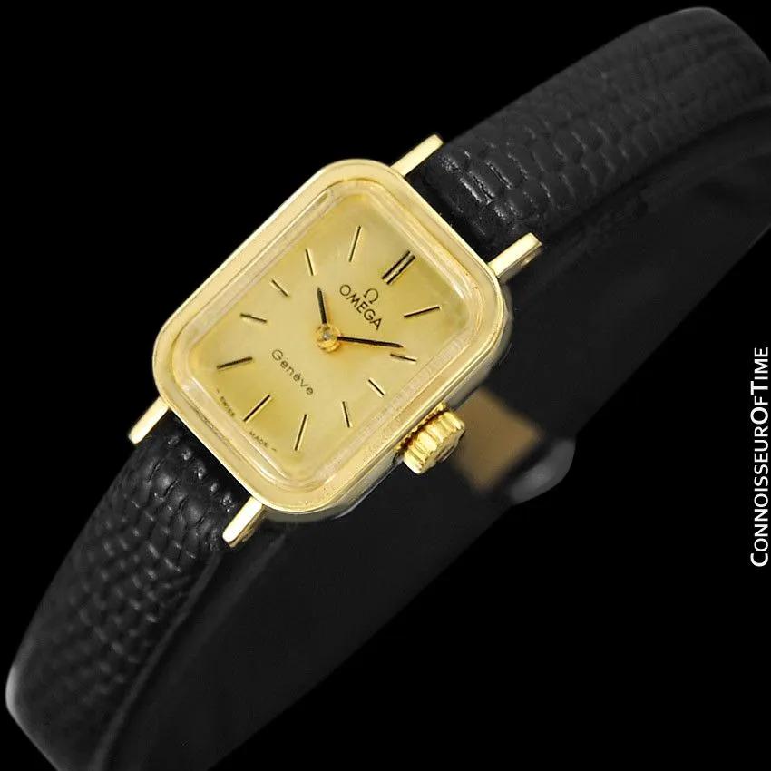 1971 Omega Geneve Vintage Ladies Watch - 18K Gold Plated & Stainless Steel