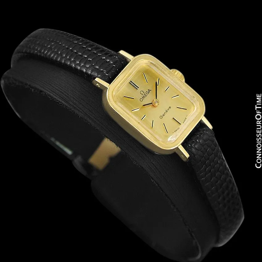 1971 Omega Geneve Vintage Ladies Watch - 18K Gold Plated & Stainless Steel