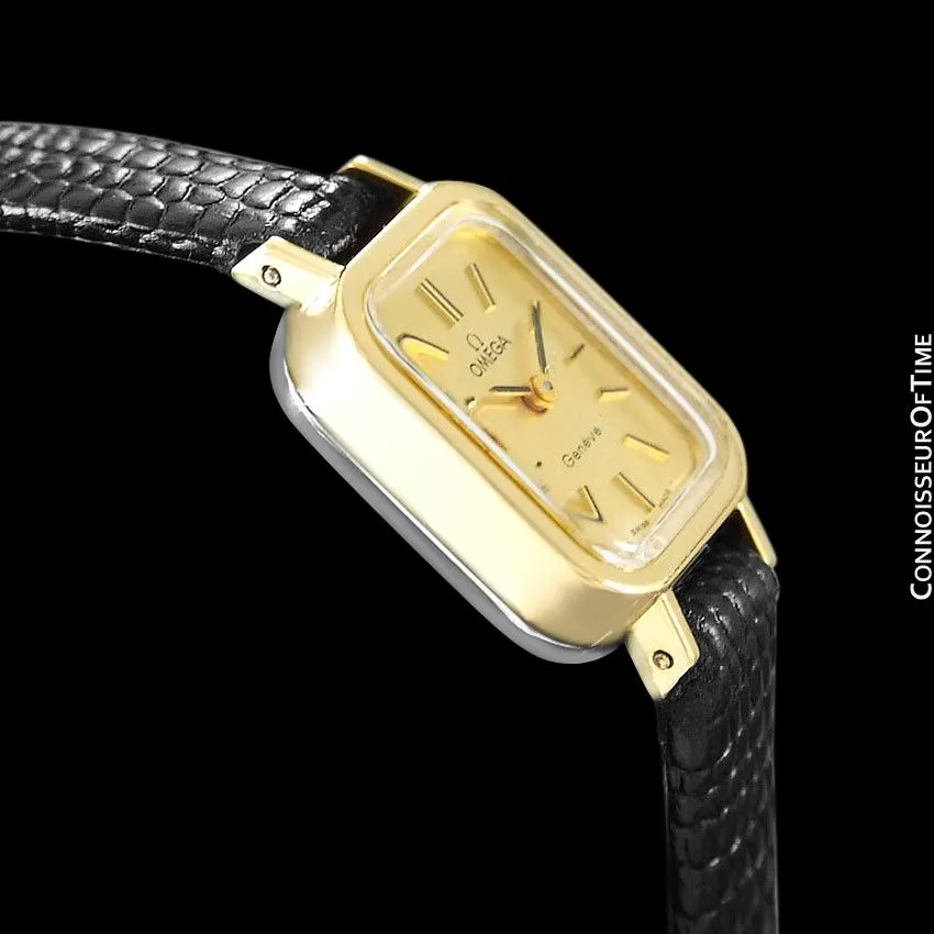 1971 Omega Geneve Vintage Ladies Watch - 18K Gold Plated & Stainless Steel