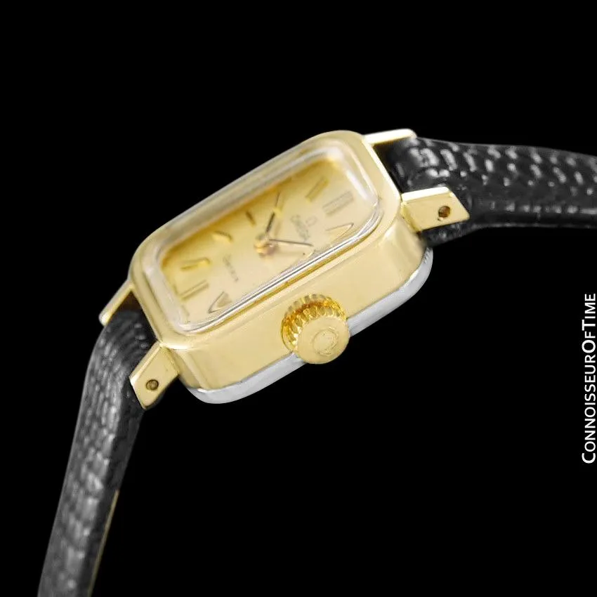 1971 Omega Geneve Vintage Ladies Watch - 18K Gold Plated & Stainless Steel