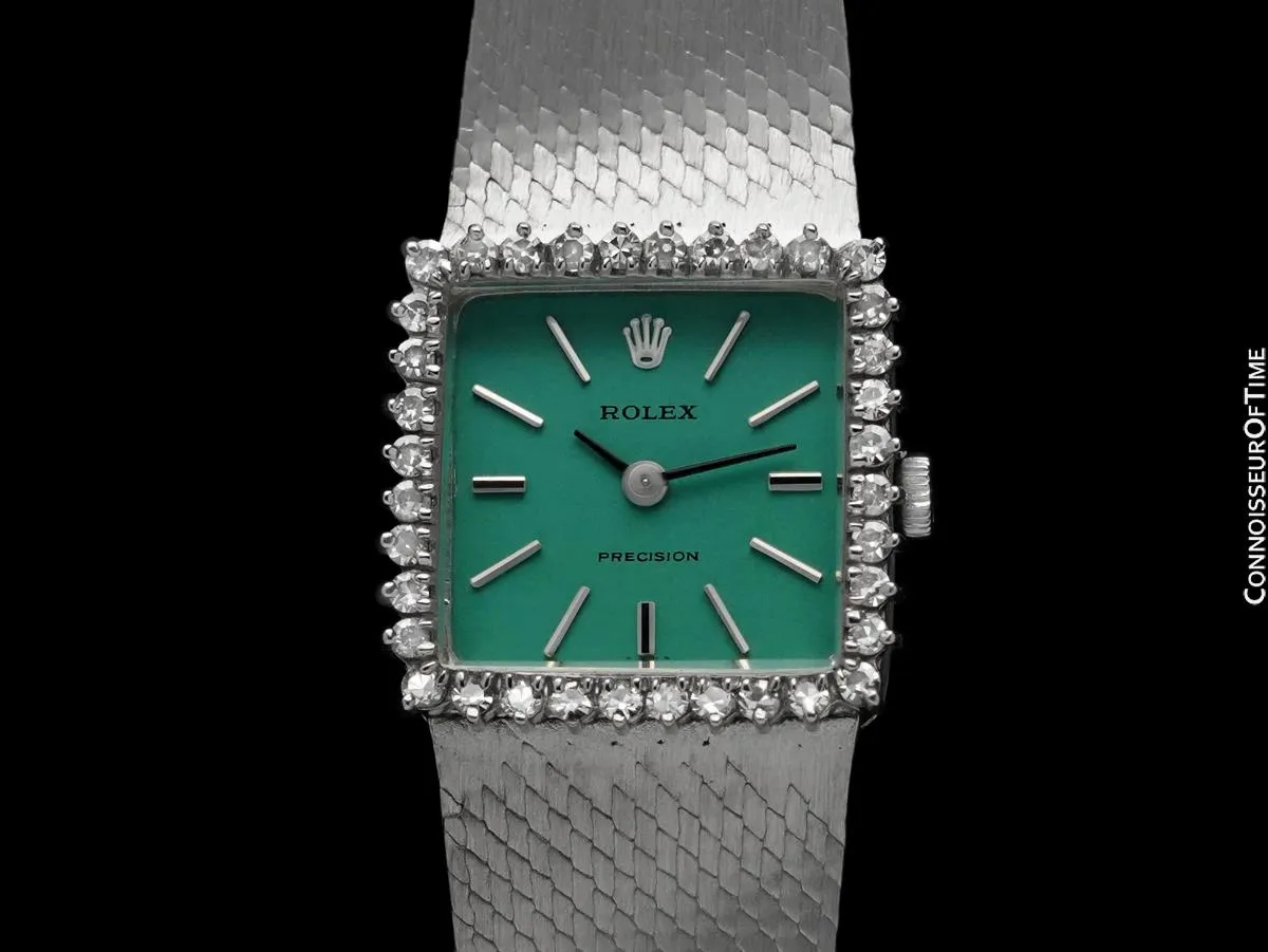 1971 Rolex Ladies Vintage Dress Bracelet Watch - 18K White Gold & Diamonds