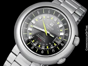 1971 Tissot T12 Navigator Classic Mens Extra Large Retro Compressor Divers GMT Watch - Stainless Steel