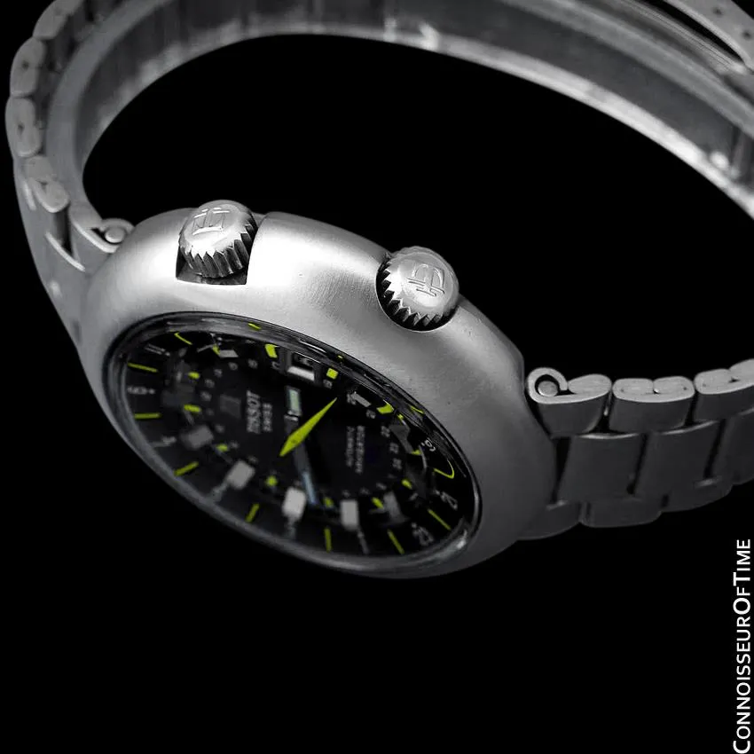 1971 Tissot T12 Navigator Classic Mens Extra Large Retro Compressor Divers GMT Watch - Stainless Steel