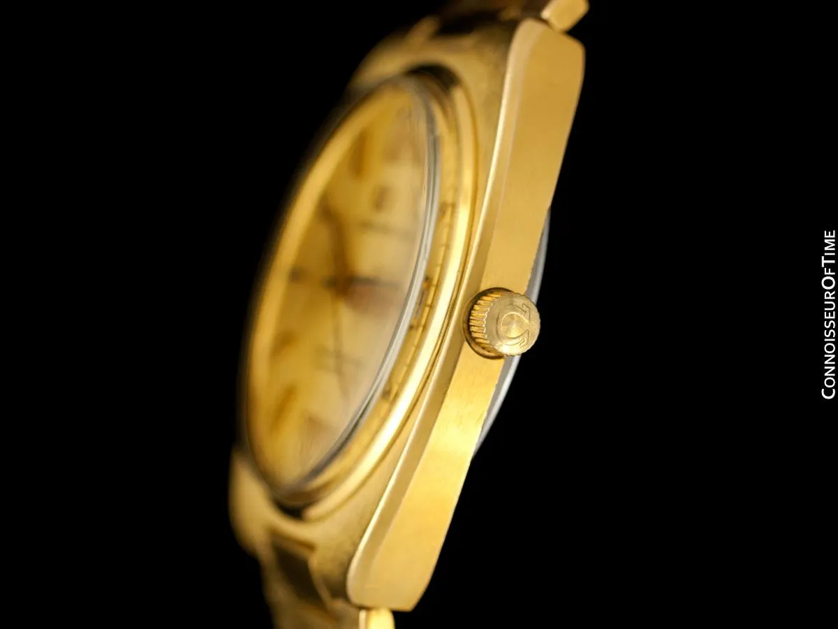 1972 Omega Seamaster Vintage Mens Bracelet Watch, Automatic, Day Date - 18K Gold Plated & Stainless Steel