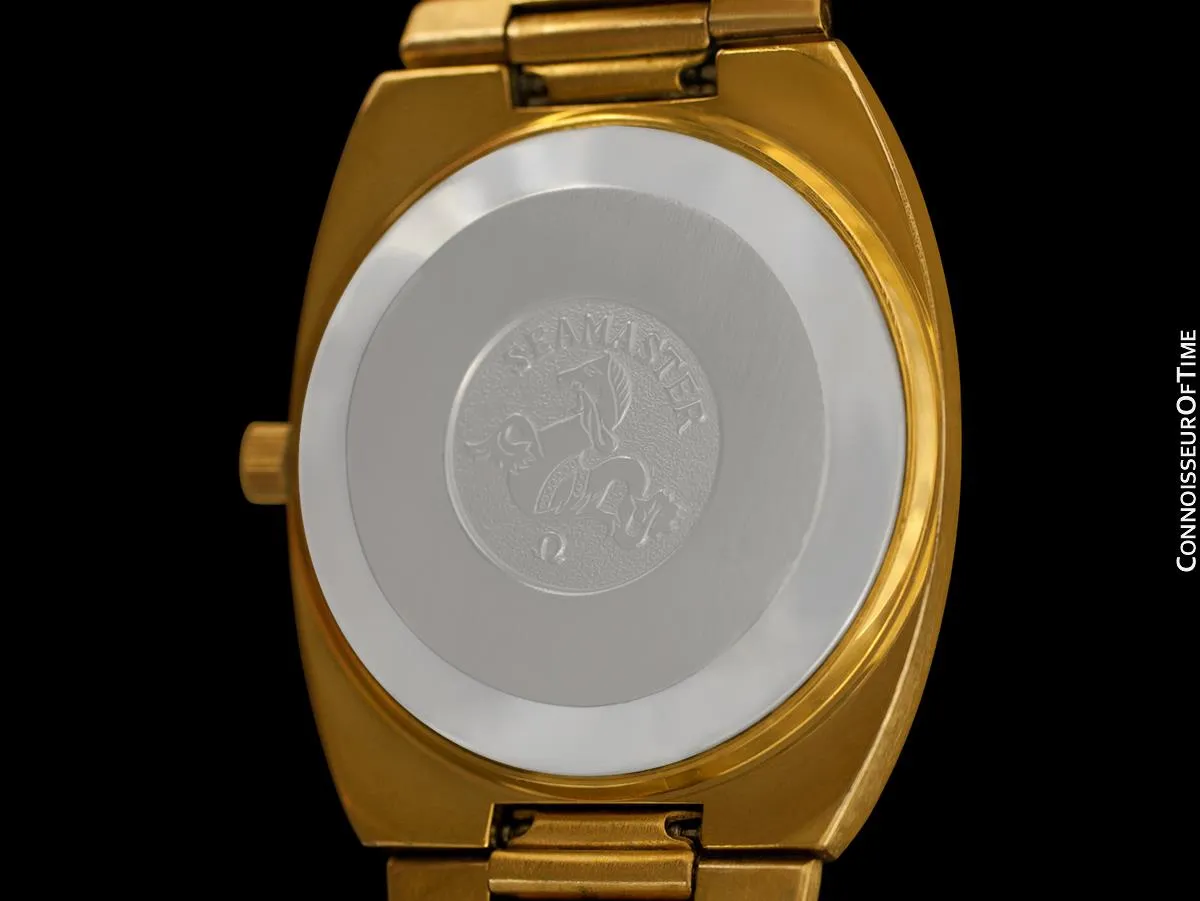 1972 Omega Seamaster Vintage Mens Bracelet Watch, Automatic, Day Date - 18K Gold Plated & Stainless Steel