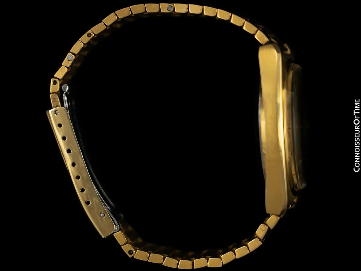 1972 Omega Seamaster Vintage Mens Bracelet Watch, Automatic, Day Date - 18K Gold Plated & Stainless Steel